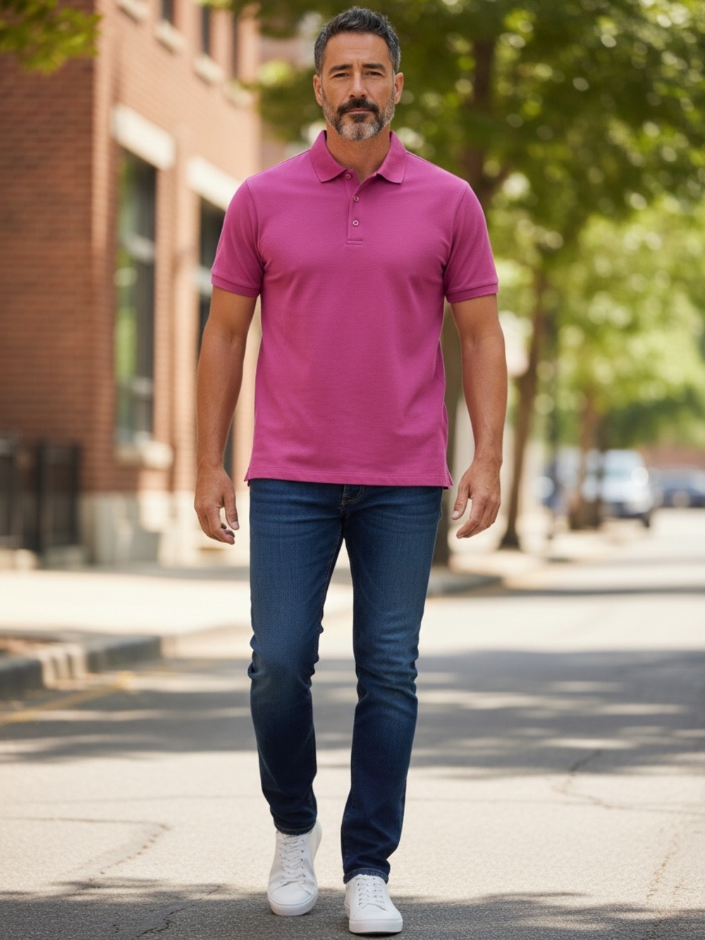 Peter Millar Polo Shirt Large Magenta Pink 100% Cotton Golf Preppy Classic